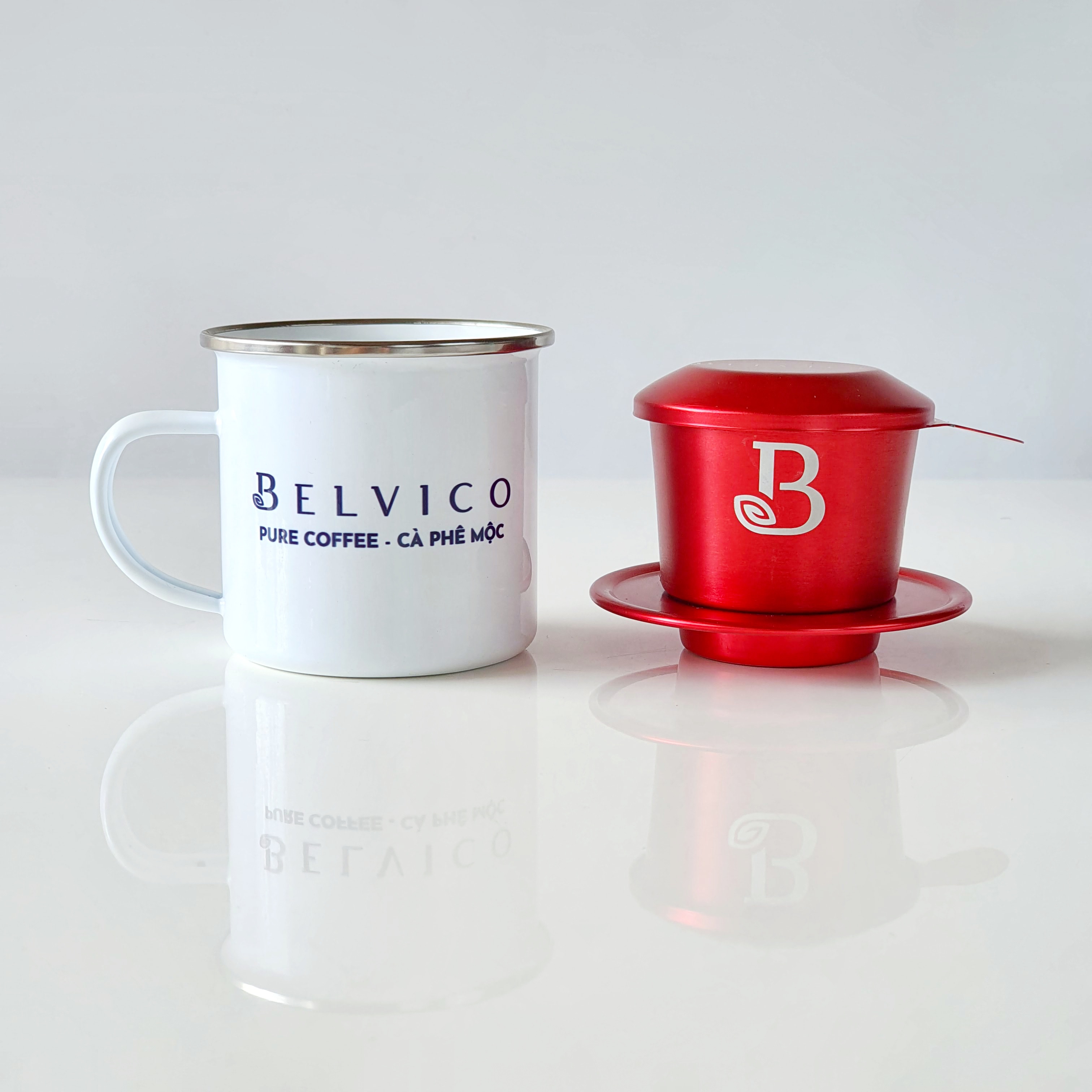 Ly cà phê in logo tráng men cao cấp_Belvico coffee