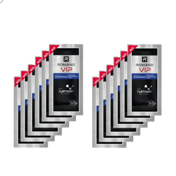 (Tặng 1 sữa tắm 60g) Set 50 gói dầu gội Romano 5g (Xanh lá - Xanh dương - Đỏ - đen - 5in1)