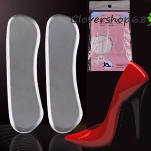 Set 2 miếng lót giầy nữ silicon, lót gót chân silicon (loại dài lót gót)