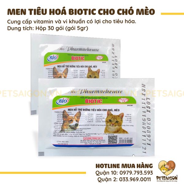 MEN TIÊU HOÁ BIOTIC CHO CHÓ MÈO