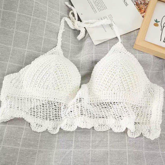 Set ren bikini đi biển áo ngực ren len móc đi biển kiểu 18 | smide clothing