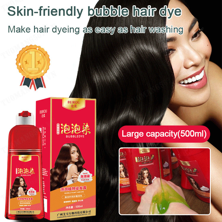 Plant bubble hair dye No harm to hair No smell