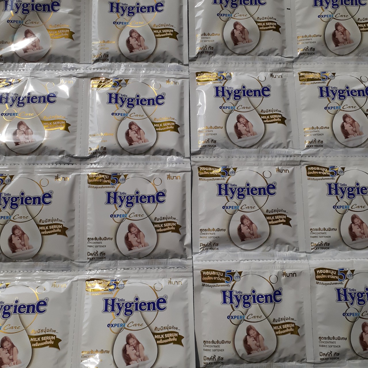 [HCM] Combo 5 dây (60 gói) nước xả Hygiene Thái Lan-Dây 12 gói x 20ml- Màu Trắng