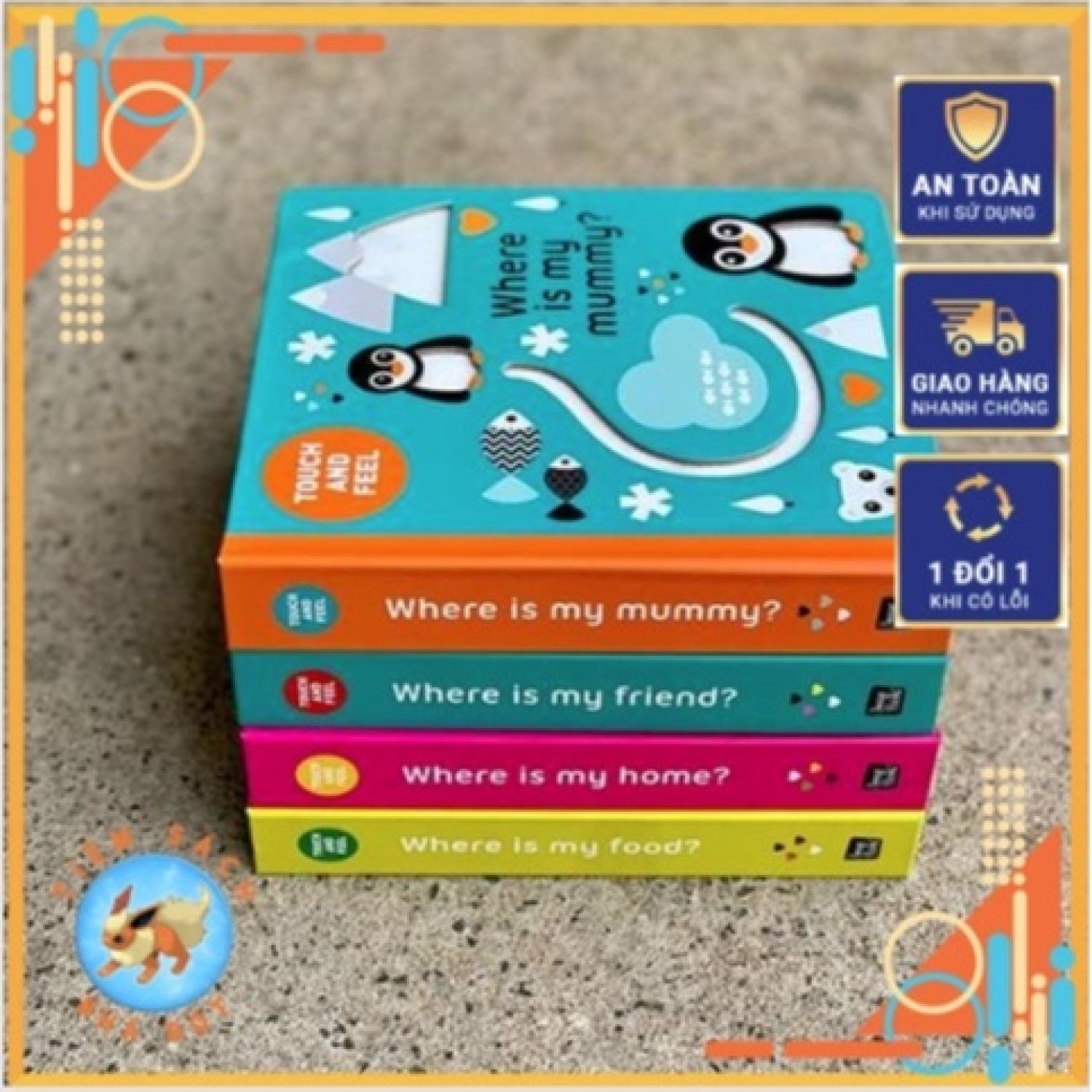[Đồ chơi cho bé] Bộ sờ chạm Touch and Feel - Where is ....?