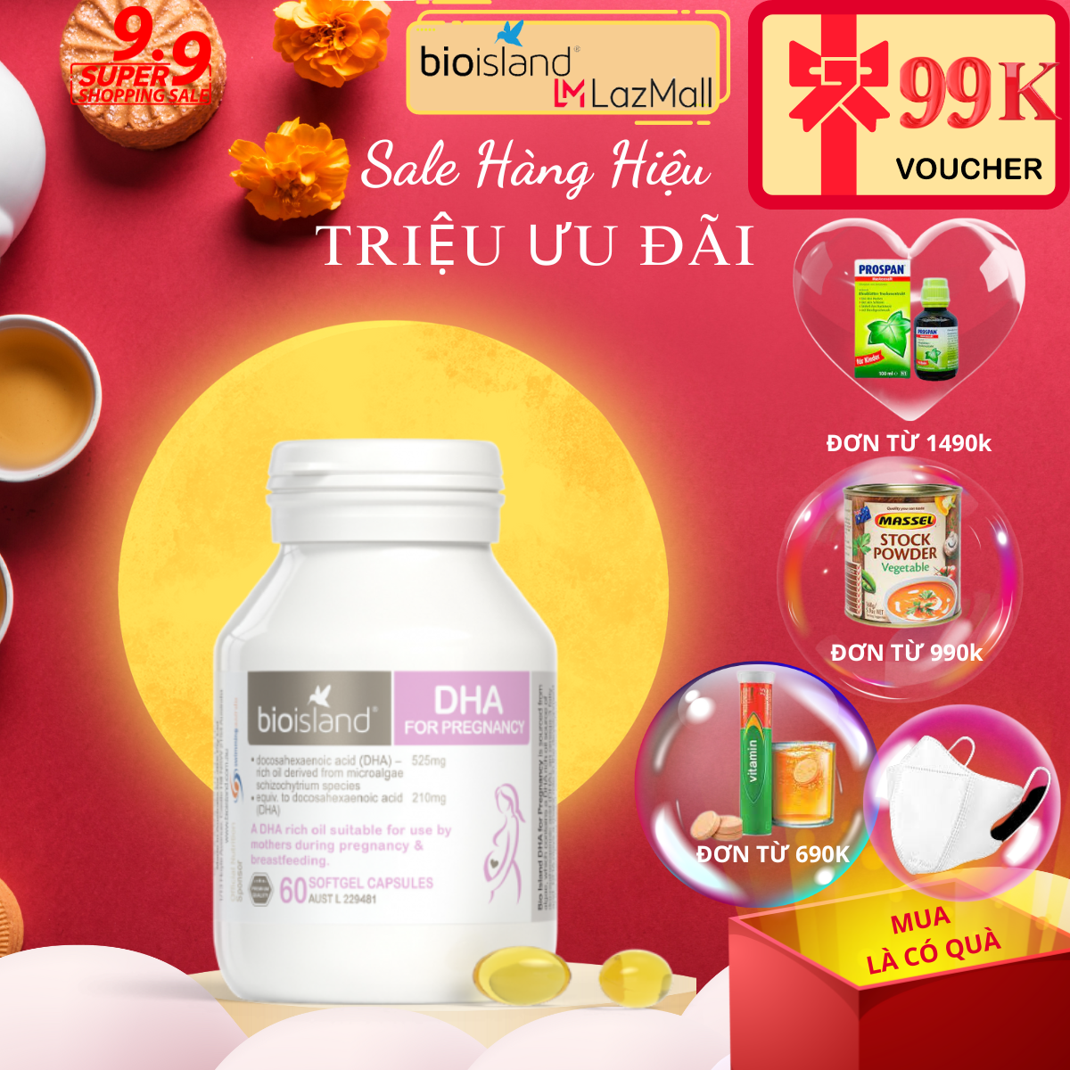 Vitamin Dha Bio Island Cho Bà Bầu 60 Viên