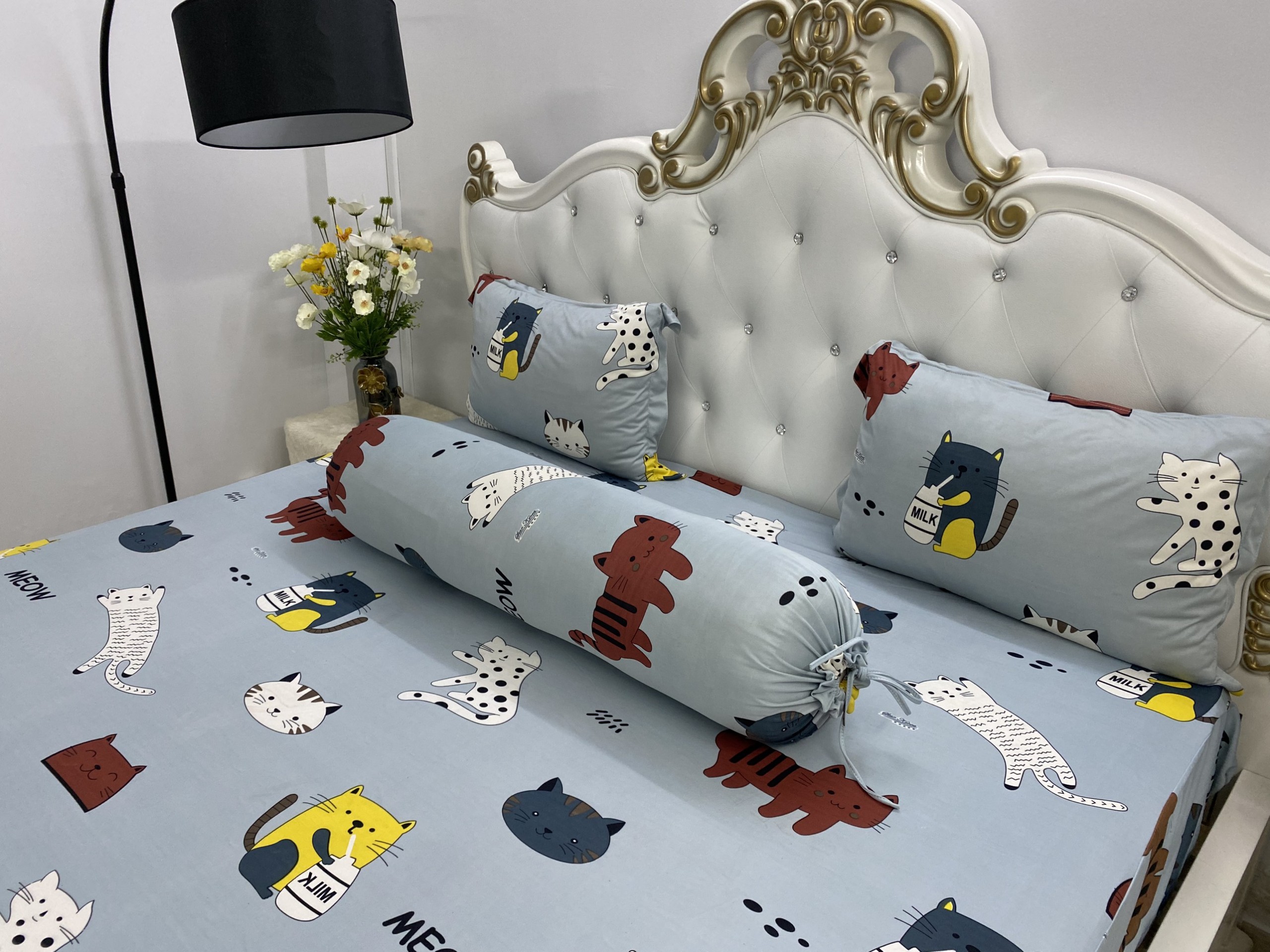 Bộ Drap Thun Hàn Quốc mát lạnh { 4 món } đủ size"