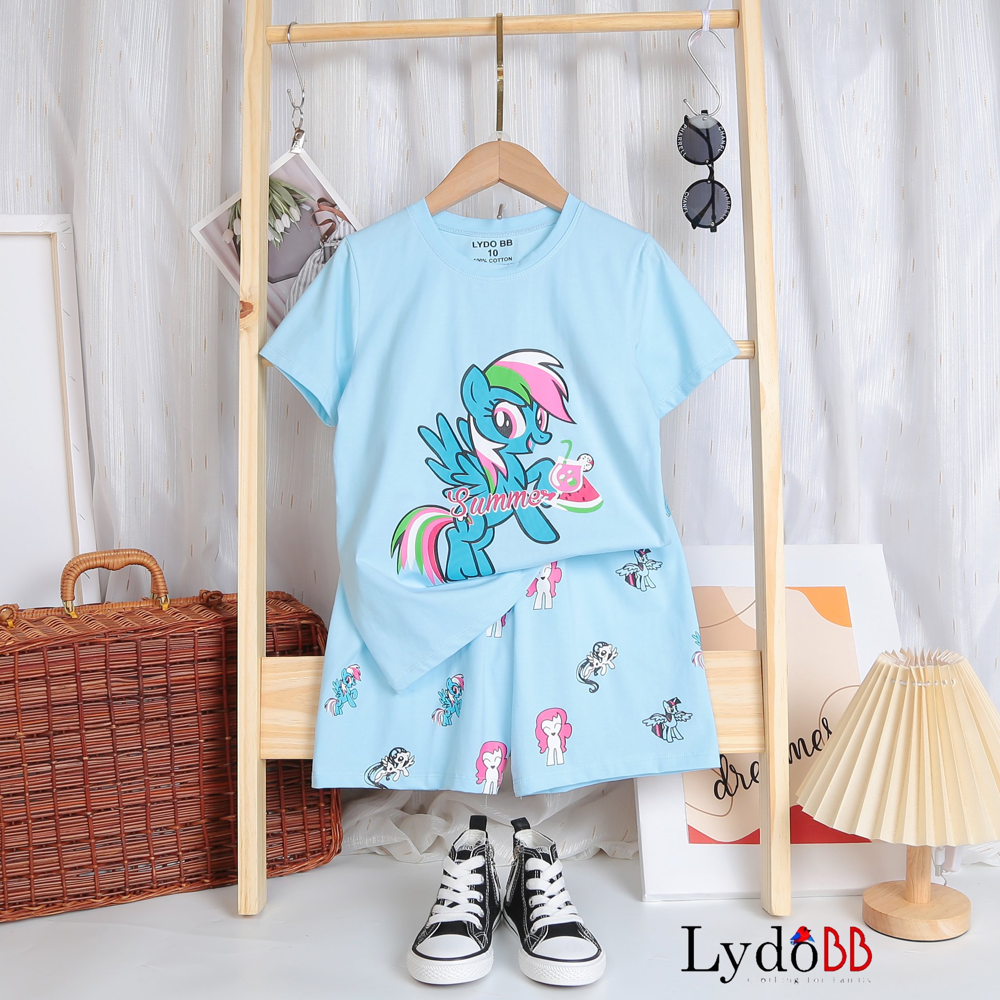 [SIZE NHÍ+ĐẠI] SÉT BỘ THUN MẶC NHÀ BÉ GÁI NGỰA PONY