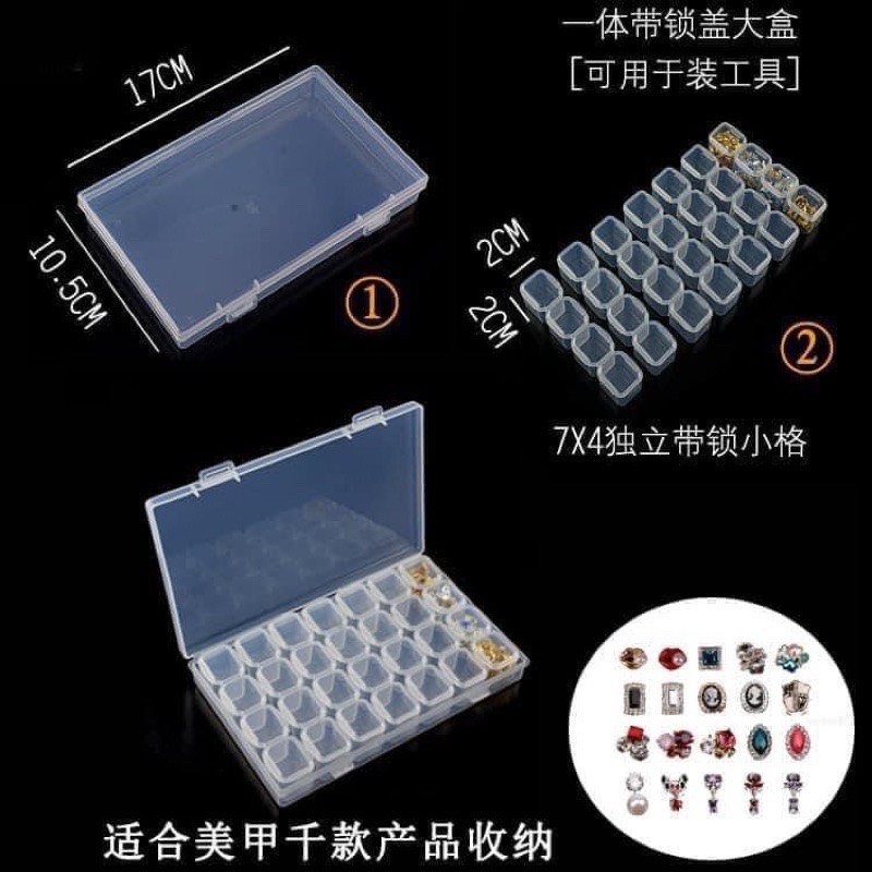 Hộp đựng đá , phụ kiện nail 28 ô
