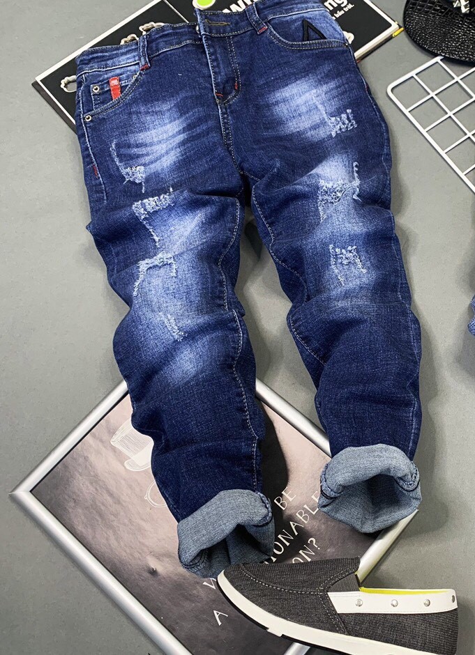 [HCM]Quần Jean Cho Bé Trai Jean Xanh và Xám Khói Cao cấp AQ003