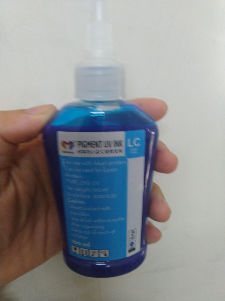 Mực Dầu (Pigment UV) chai màu xanh nhạt loại 100ml