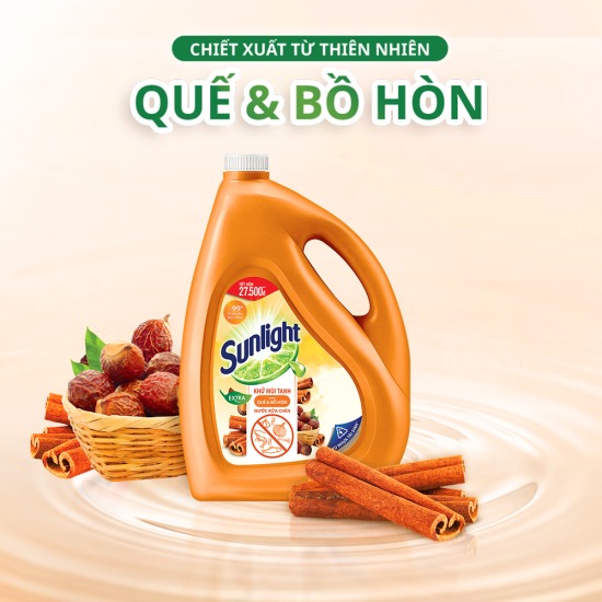 Nước rửa chén Sunlight Quế & Bồ Hòn Chai 3.6kg