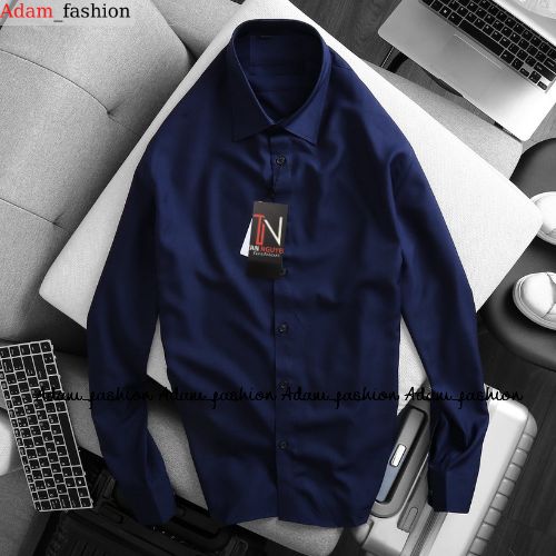 Áo sơ mi dài tay nam , áo sơ mi trơn dài tay chất lụa hàn mềm mại , co giản nhẹ Adam_fashion