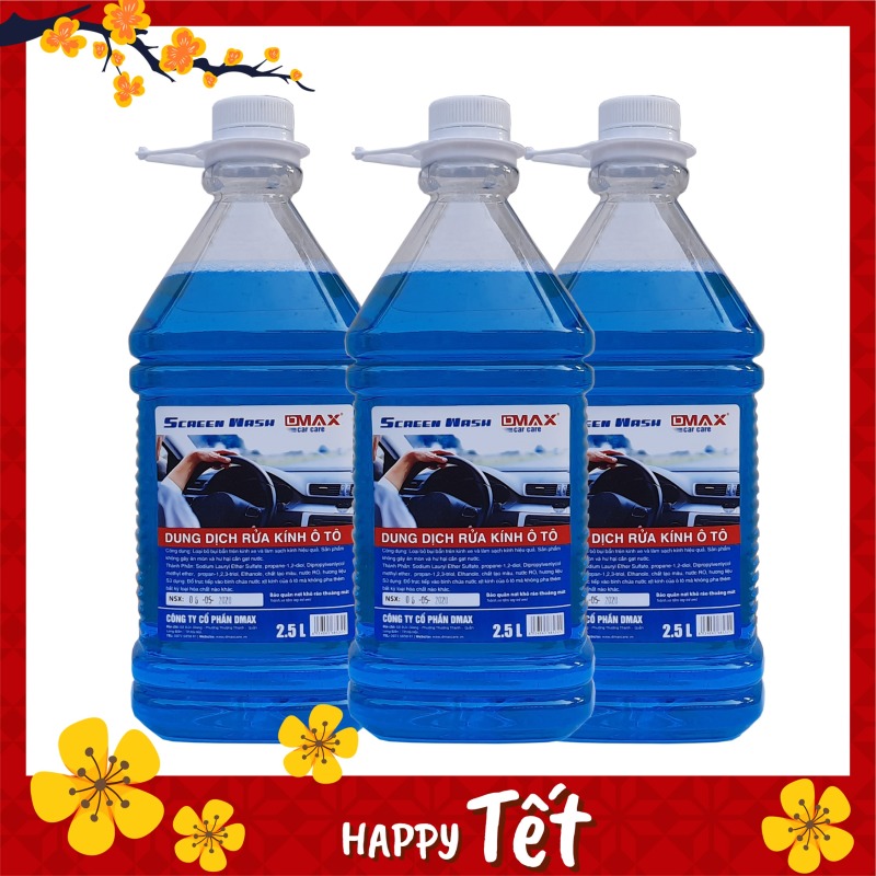Combo 3 Can nước rửa kính Dmax Screen Wash 2,5L Giá cực chất