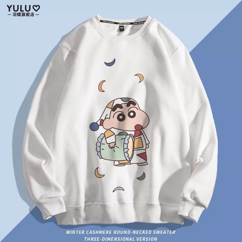 SET ÁO ĐÔI SWEATER CẬU BÉ BÚT CHÌ NAM NỮ IN HÌNH DỄ THƯƠNG
