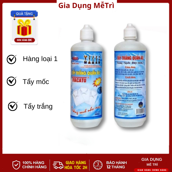 Tẩy Mốc Quần Áo Tracatu 500ml Hàng Việt Nam, Dung Dịch Tẩy Trắng Quần Áo Hiệu Qủa Cao