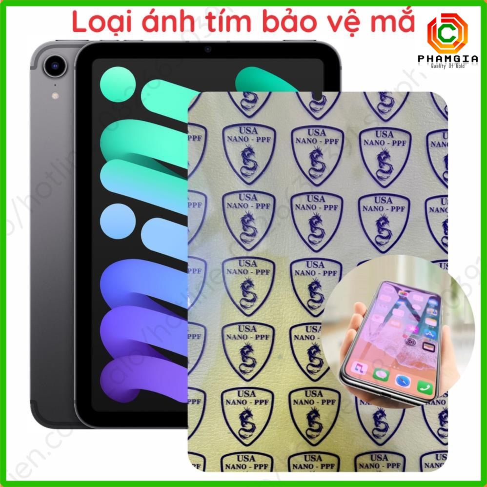 Kính cường lực ipad mini 6 2021 và dán cường lực dẻo nano 9H trong,nhám chống vân tay, b.vệmắt