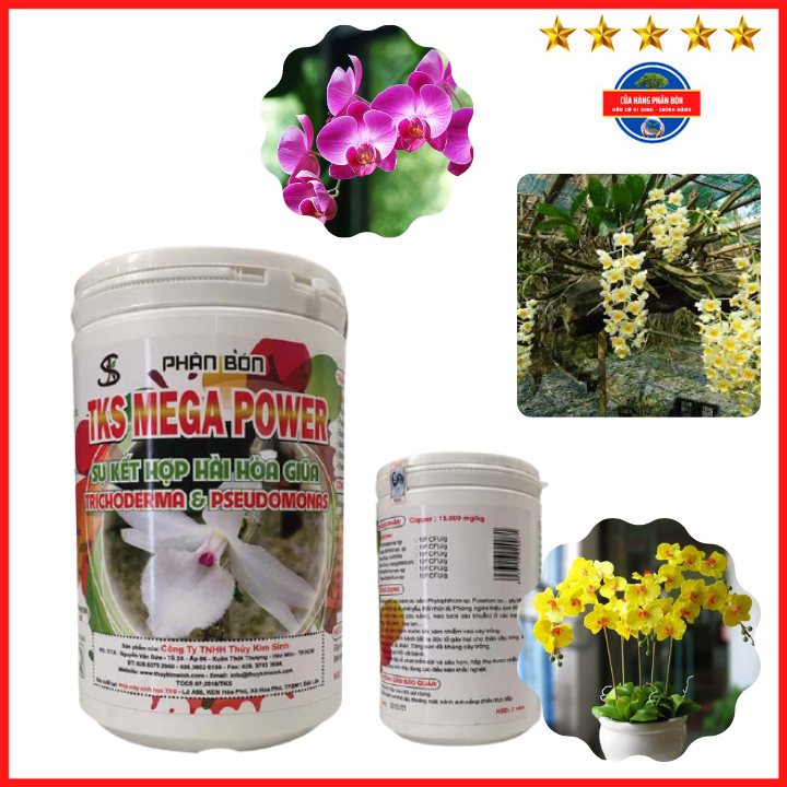 Bột tan trichoderma -pseudomonas: phòng trừ nấm khuẩn, giải độc hữu cơ cho hoa lan, cây cảnh- lon 1kg