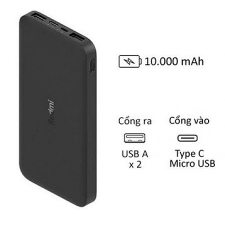 Pin dự phòng mi 10.000mah sạc nhanh redmi - sạc dự phòng 10.000mah pin cực trâu