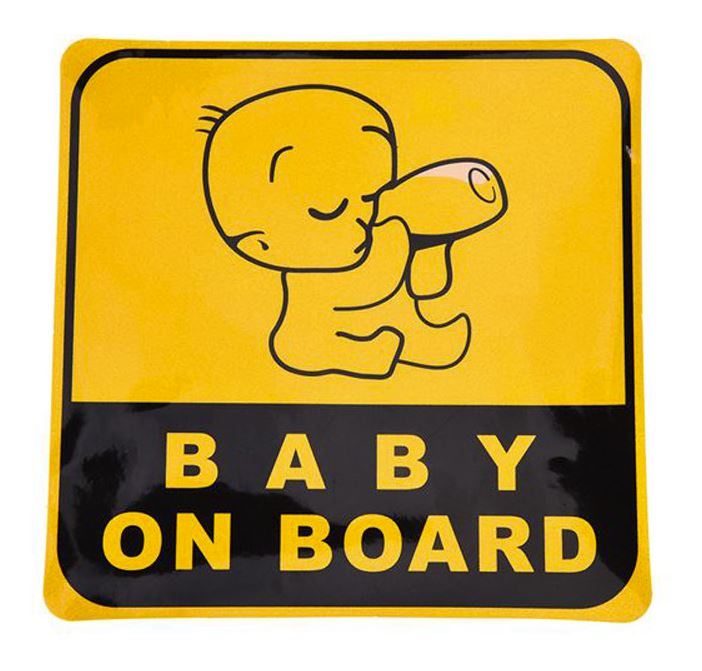 [HCM]Decalstickertem dán phản quang đuôi xe Baby On Board 11x11cm