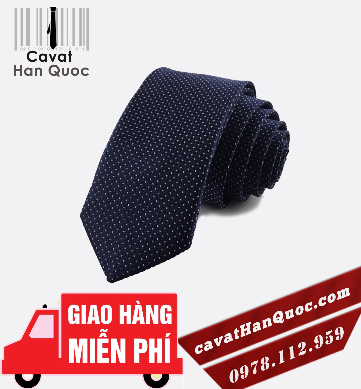 CARAVAT - CÀ VẠT NAM XANH ĐEN CHẤM BI