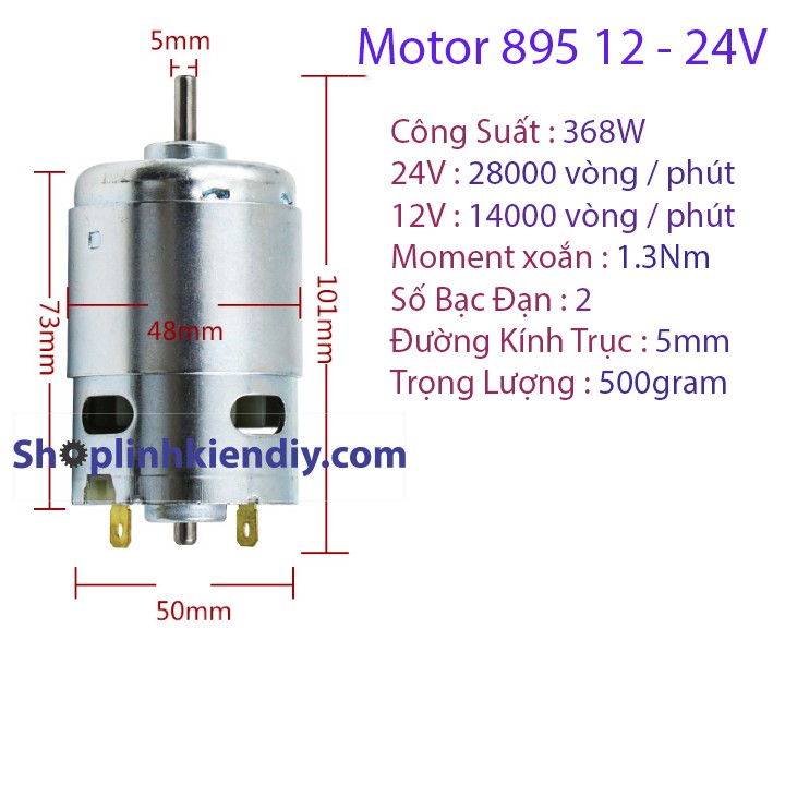 motor 895 368w 2 bạc đạn