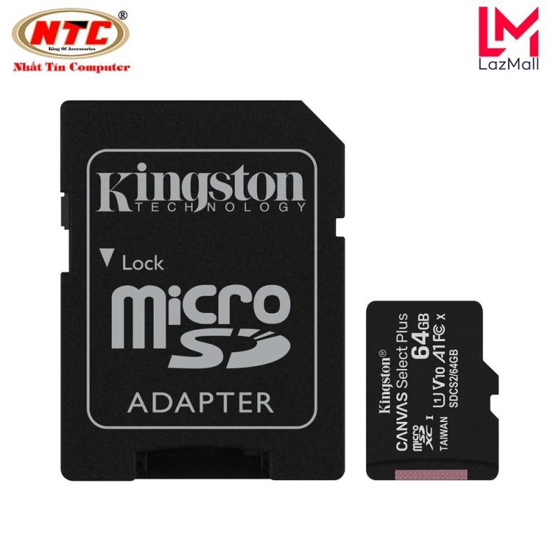Thẻ nhớ microSDXC Kingston Canvas Select Plus 64GB U1 V10 A1 100MB/s (Đen)