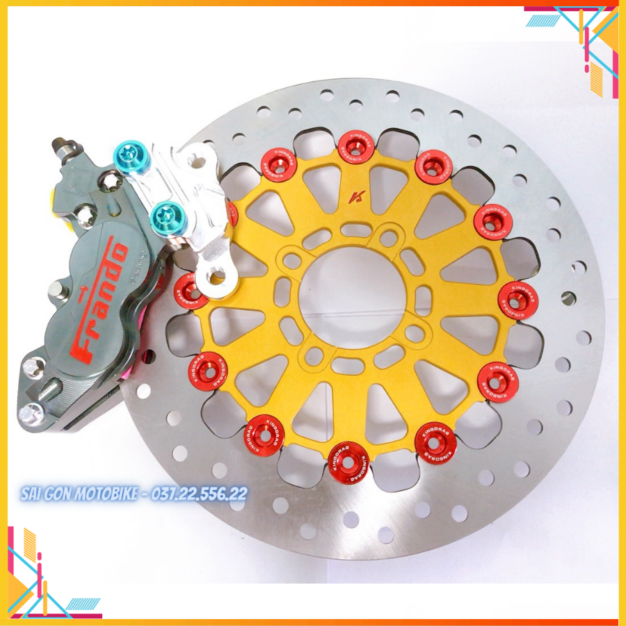 Trước exciter150/155-heo 4 pis frando + đĩa kingdrag size 267mm + pát 4 pis cnc