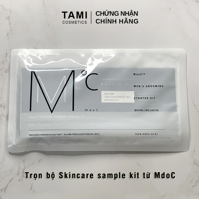 Bộ chăm sóc da sample kit MdoC 11 gói tiện lợi dành cho nam Sữa rửa mặt Gel tẩy tế bào chết Kem dưỡng trắng da Lotion Kem BB...TM-KIT1