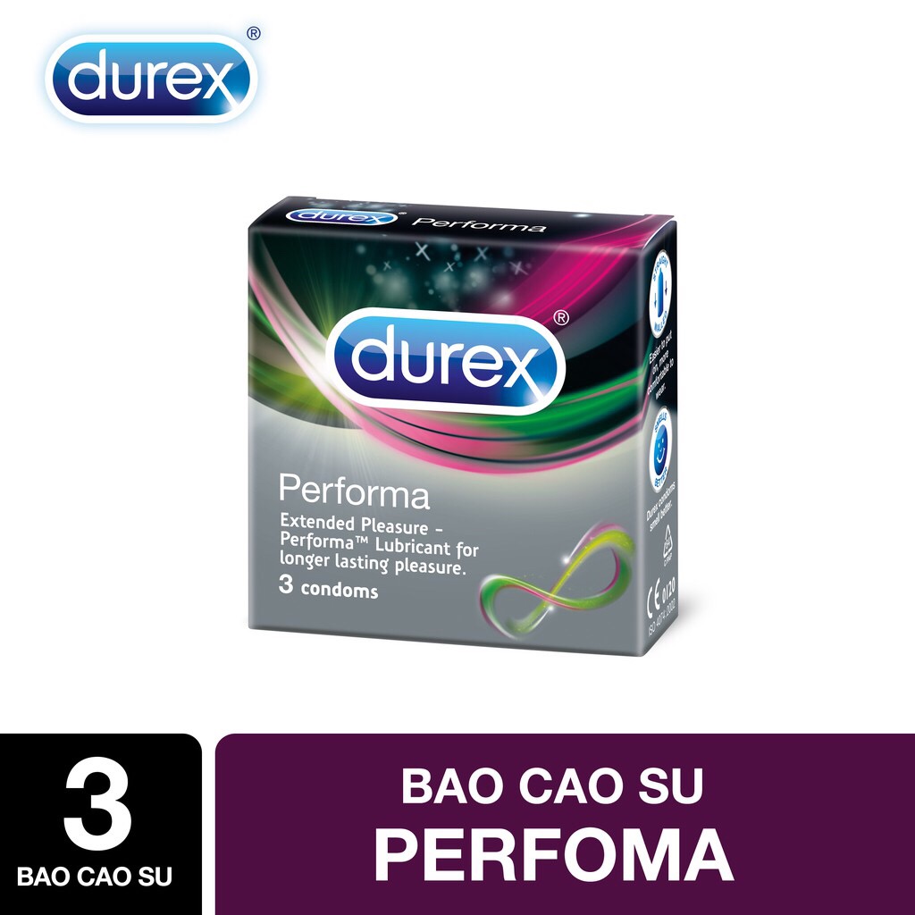 [HCM][ Durex Performa ] Bao cao su Durex Performa 3 bao / Hộp