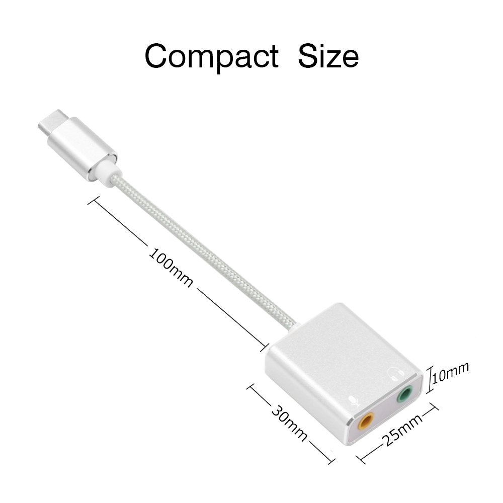 Dây chia mic và loa từ cổng Type C - Usb sound 7.1 Type C ( Dây )