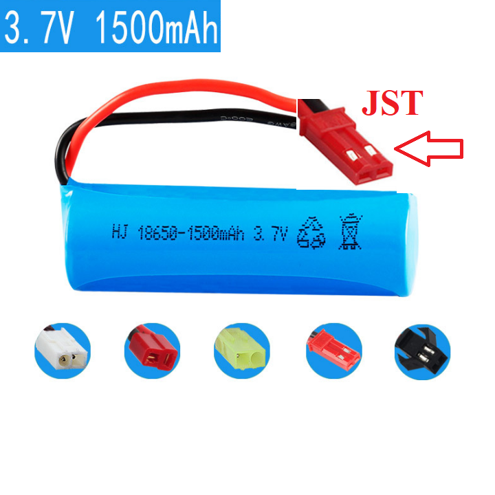 Pin sạc 3.7v 18650 dung lượng cao 1500mah cổng nối JST dùng cho xe đồ chơi mô hình điều khiển