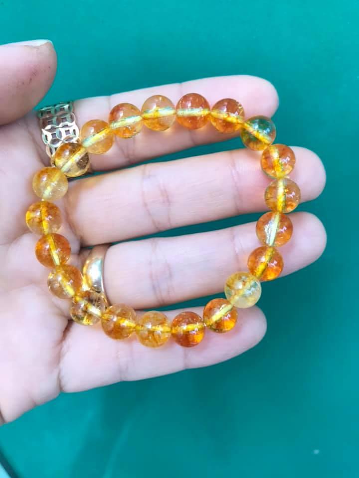 [HCM]VÒNG TAY THẠCH ANH ƯU LINH VÀNG 8LY