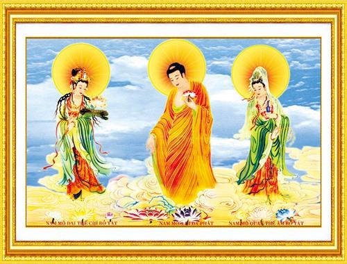 tranh đính đá TÂY PHƯƠNG TAM THÁNH VS156 kích thước 120*80cm