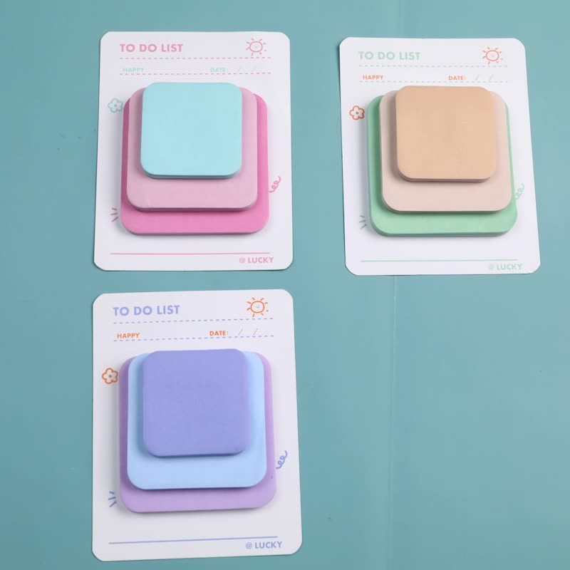 3 Size Square Sticky Notes Creative 3 Color Message Fridge Paper Memo Pads