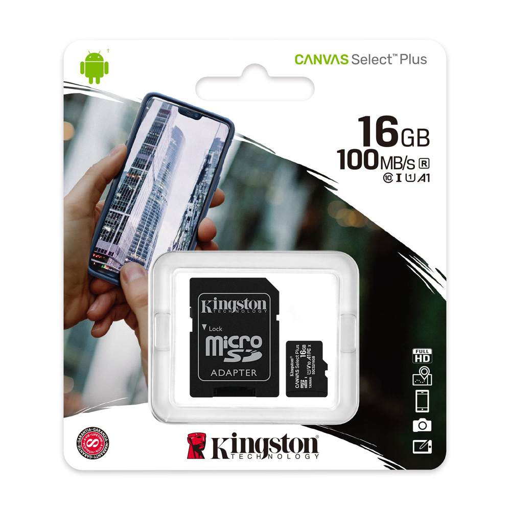 Thẻ nhớ MicroSDHC Kingston Canvas Select Plus 16GB Class 10 U1 (SDCS2/16GB)