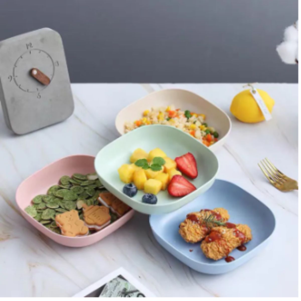 Set 8 đĩa lúa mạch-Đĩa lúa mạch -Bộ 8 đĩa lúa mạch cao cấp