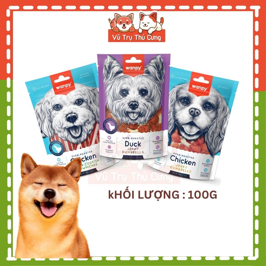 Snack dinh dưỡng cho Chó Wanpy 100g, Xương gặm bổ sung canxi, giúp chó sạch răng