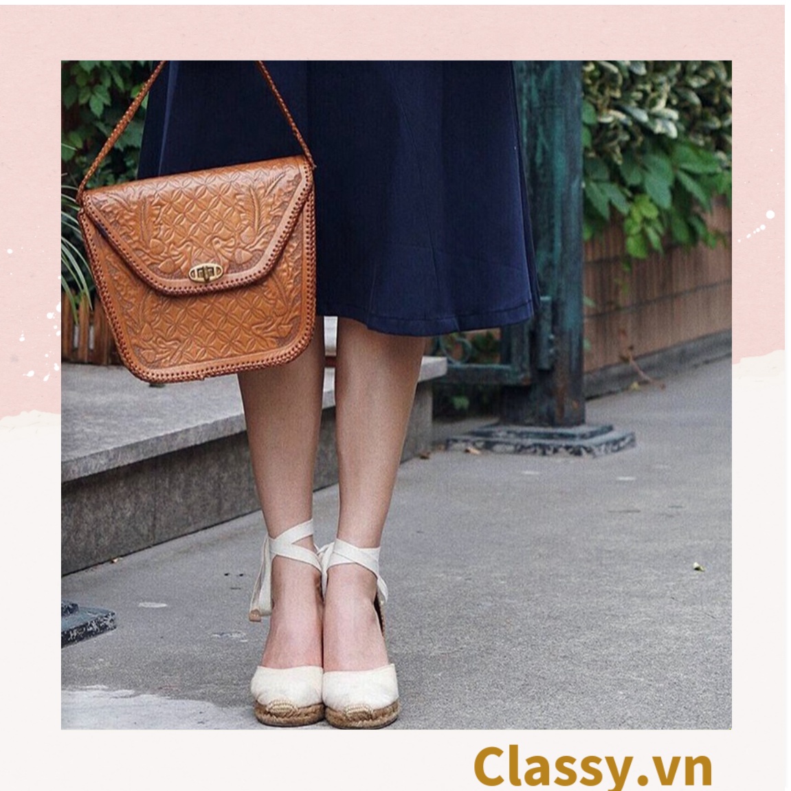 Classy [CÓ SẴN] GIÀY CÓI ĐẾ XUỒNG QUAI GIÀY CỘT NƠ [G421]