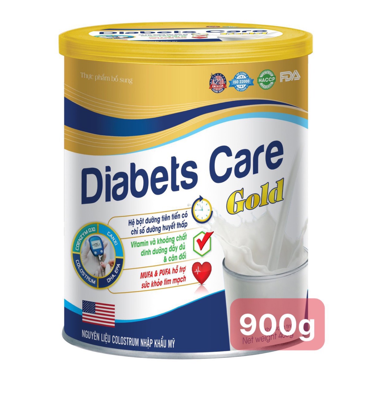 [Hộp 900g] Sữa Tiểu Đường Diabests Care Gold –Bổ Sung Vitamin Và Khoáng Chất Giúp Tăng Cường Sức Đề Kháng Hệ Tiêu Hóa Khỏe Mạnh Giảm Giảm Đường Huyết Khỏe Tim Mạch - T&T Pharma
