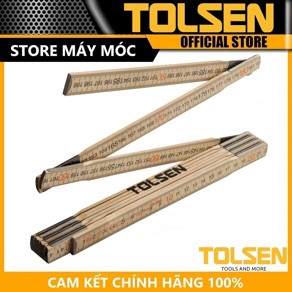 Thước xếp gỗ 2m tolsen 35046 - hàng chính hãng