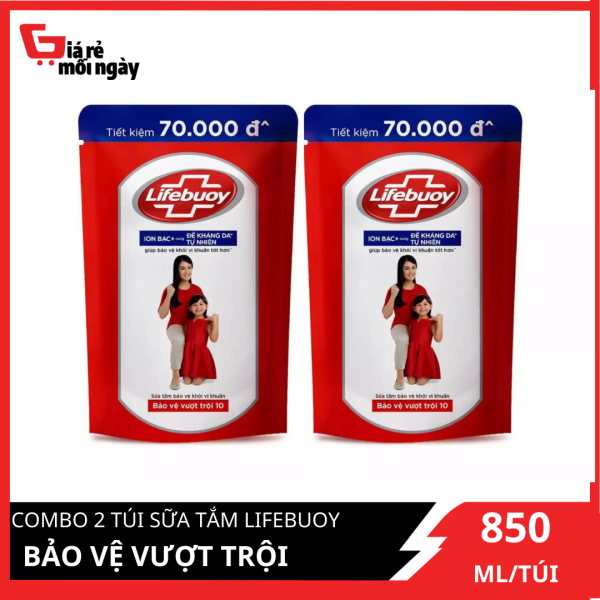 [HCM]Combo 2 túi sữa tắm Lifebuoy Bảo vệ vượt trội 10 (Đỏ) 850ml