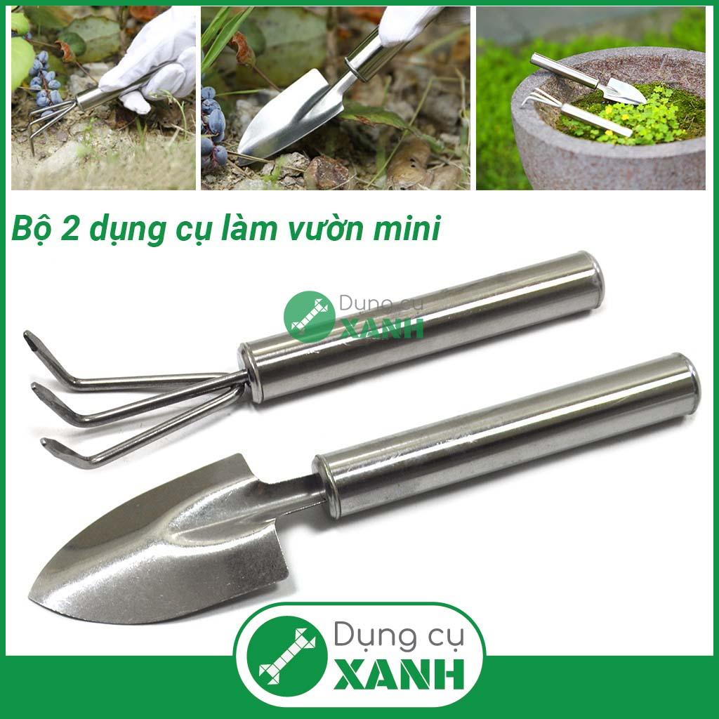 Bộ 2 dụng cụ làm vườn mini inox