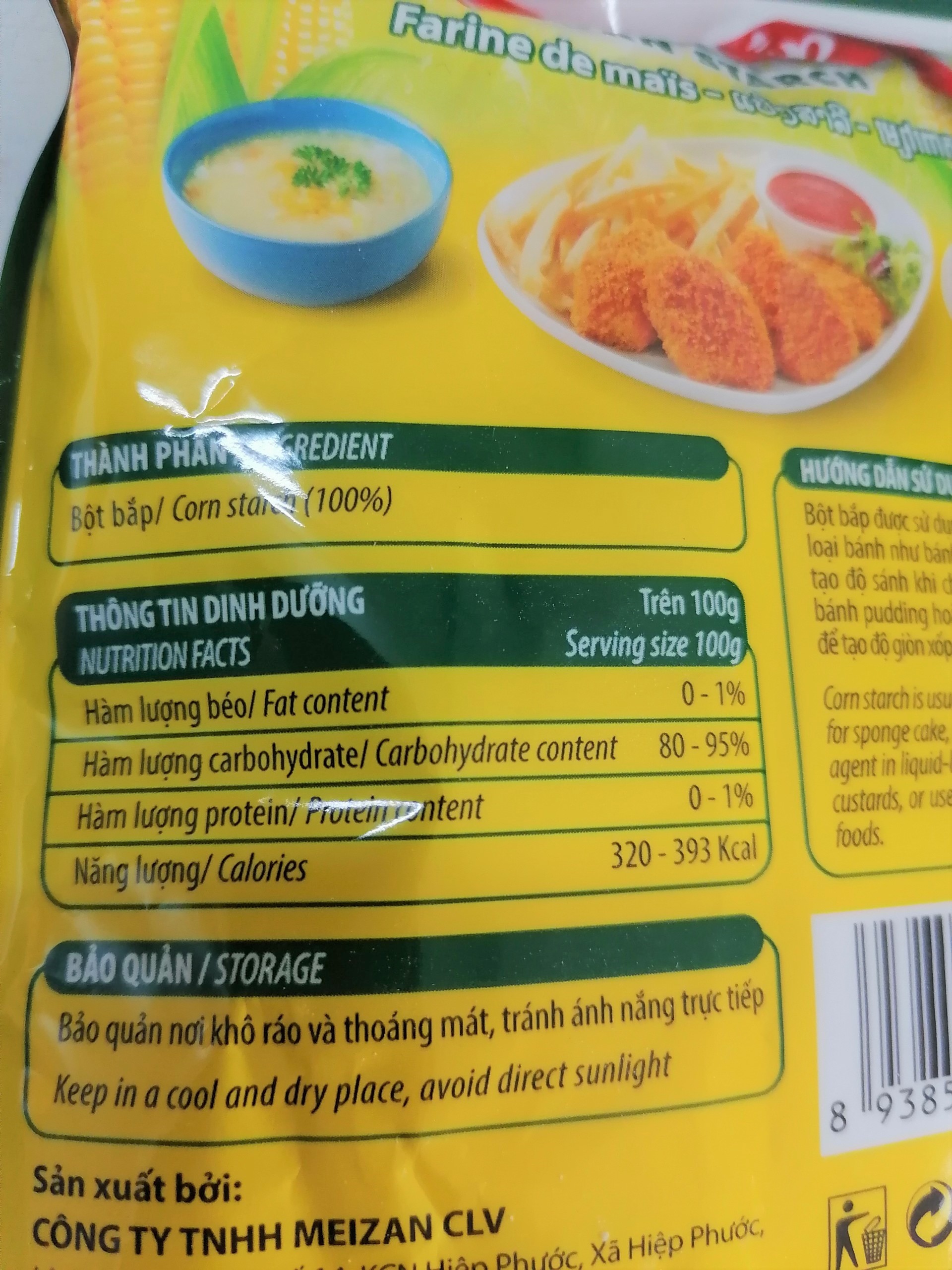 [Túi nhỏ 150g] BỘT BẮP (Bột ngô) [VN] MEIZAN Corn Starch (alc-hk)