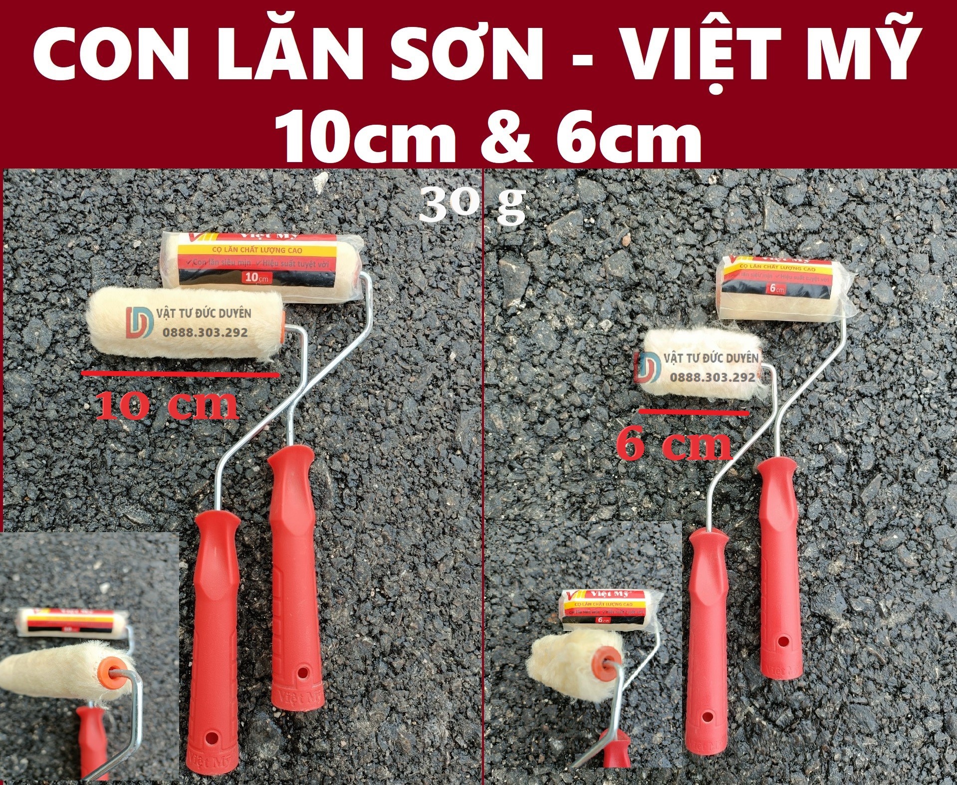 Con lăn sơn nước Việt Mỹ 10cm & 6cm