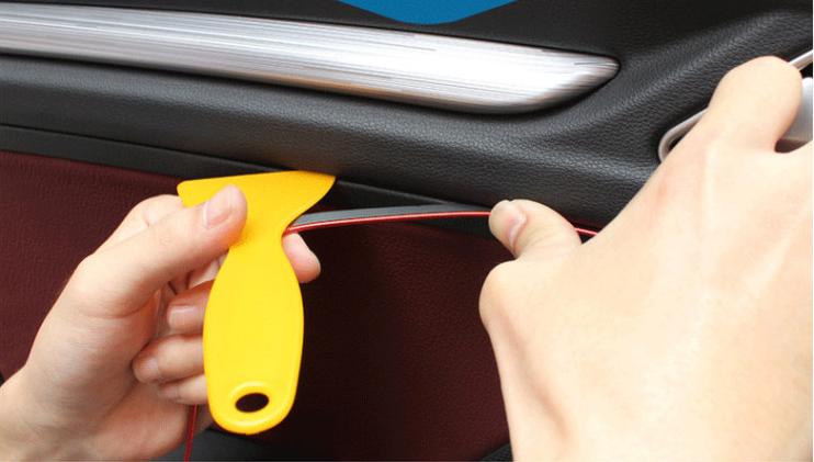 Chỉ Viền Trang Trí Nội Thất Ô Tô Cao Cấp [MÀU BẠC]