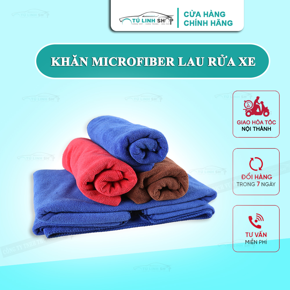 Khăn lau xe chuyên dụng Microfiber siêu thấm không bị sơ, rối