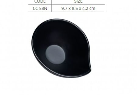 Chén Chấm Nhựa Melamine Đen Nhám-CC58N