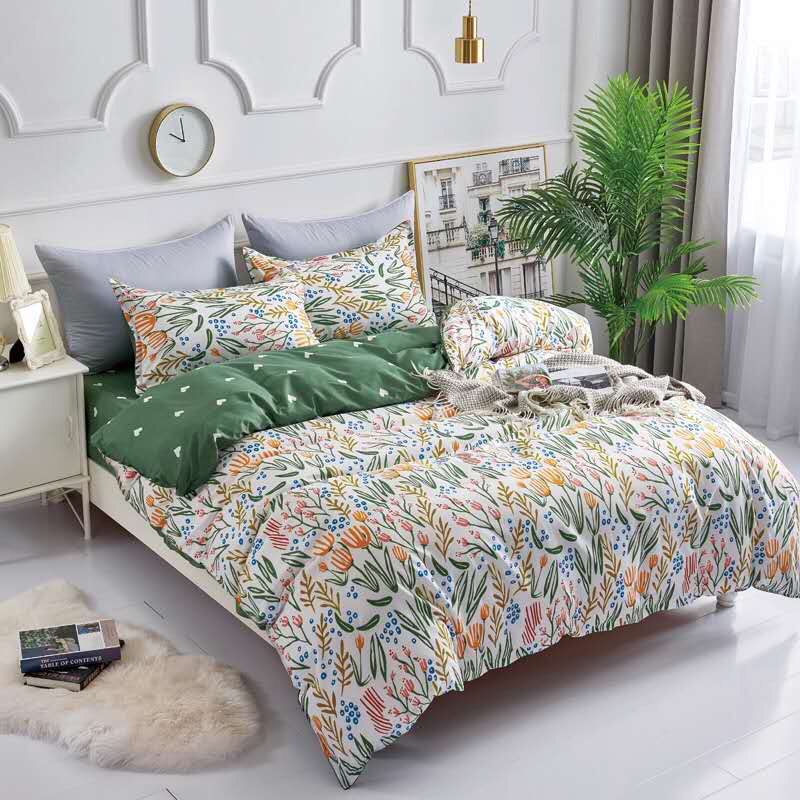 Trọn Bộ 4 Món Cotton Poly Nhập Mẫu VƯỜN HOA