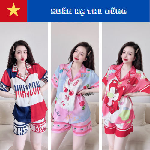 Bộ đùi - lụa xước ánh kim cao cấp (ĐẢM BÀO GIỐNG HÌNH 100%) - SIZE 40 - 60kg