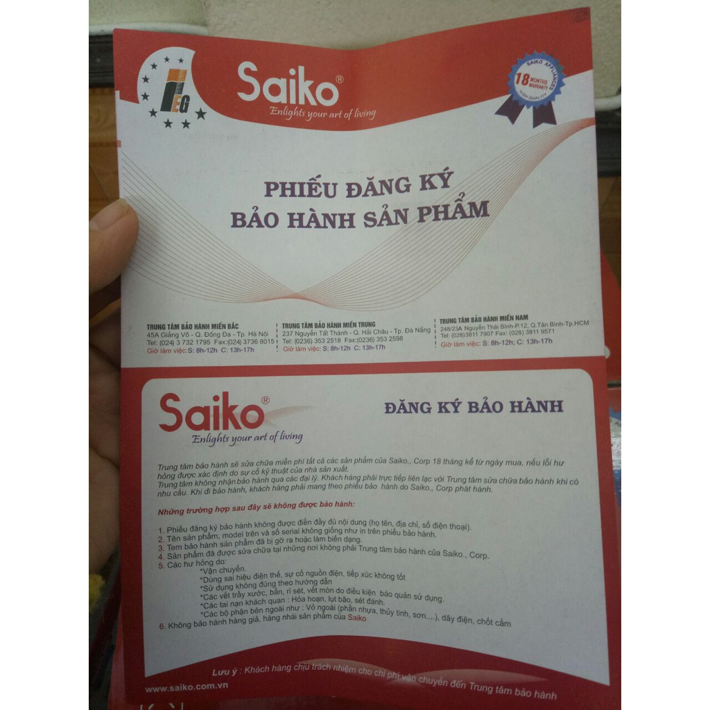 Bình thủy điện 3.0 L Saiko AP-301S